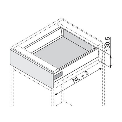 Antaro bočnice 378K5002SA,500 mm,  šedé / Blum 