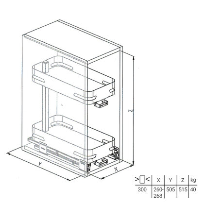Cargo košík "30" MATERIA 004M, Antracit / SIGE