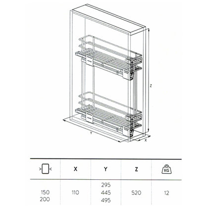 Cargo košík "20" GREEN LINE 002G, bočný-s tlmením / SIGE Cargo košík "20" GREEN LINE 002G, bočný-s tlmením / SIGE