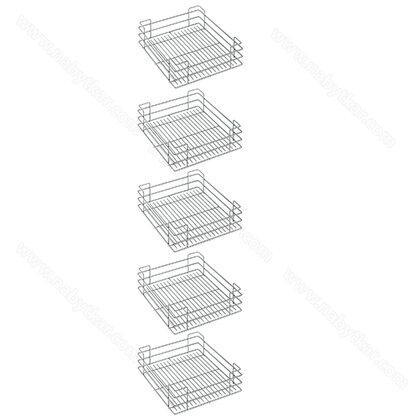 Košíkový set k potrav.košu 255, počet políc: 5ks, chróm , Green line / SIGE Košíkový set k potrav.košu 255, počet políc: 5ks, chróm , Green line / SIGE