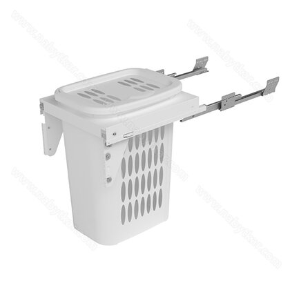 Kôš na bielizeň 590, pre šírku: 450mm, s tlm. a uch.414x500x600,53l, biely / SIGE