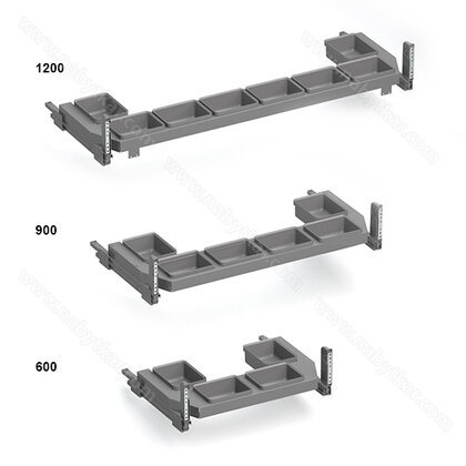 Výs. polica pod drez s plast.miskami 700A, s uch.bočný, Grey- šedá / SIGE
