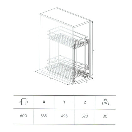 Cargo košík "60" GREEN LINE 003G, spodný-s tlmením / SIGE