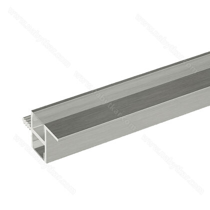 LED PROFIL - 28x19mm, Profil - INOX, 3,5m na čelo korpusu, (bez krycej lišty)/Zobal