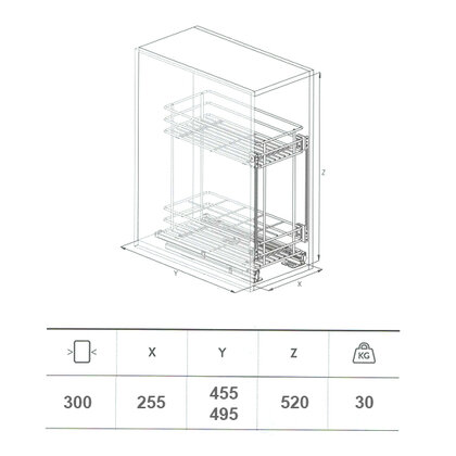 Cargo košík "30" GREEN LINE 003G, spodný-s tlmením / SIGE