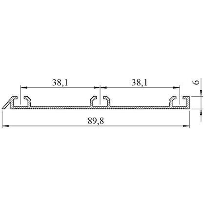 LUX Koľaj spodná, REVERSE 3-radová-M18, hliník