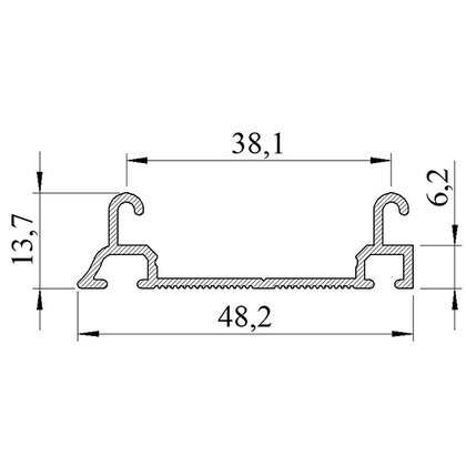 LUX Koľaj spodná, CONVEX-M18, hliník LUX Koľaj spodná, CONVEX-M18, hliník