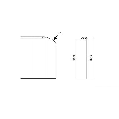 LPD EGGER 2obl. 38x600-R1.5, bočná, hliník