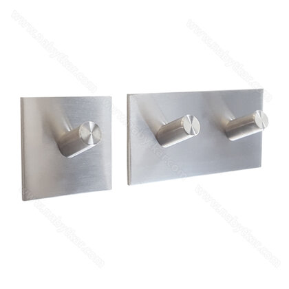 Samolepiaci jednovešiak v:27mm na platničke s 3M páskou, leštený inox / LUX