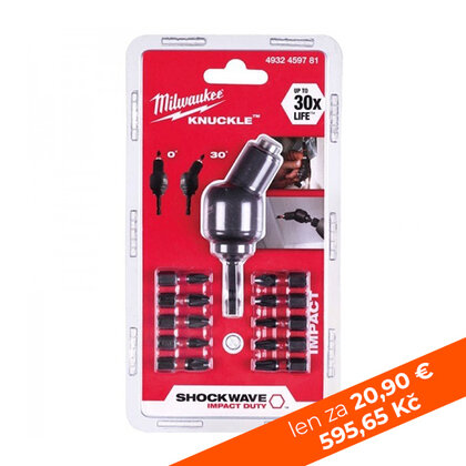 1 x úhlový nástavec + 10 ks bitov (4932459781)