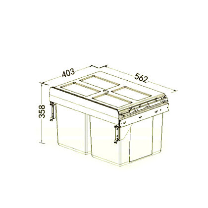 Kôš na odpadky IR630, 27+27l, tlmiaci doťah a uch.na dvierka,do 600 mm (562-568x403x358) sivý /Irone Kôš na odpadky IR630, 27+27l, tlmiaci doťah a uch.na dvierka,do 600 mm (562-568x403x358) sivý /Irone