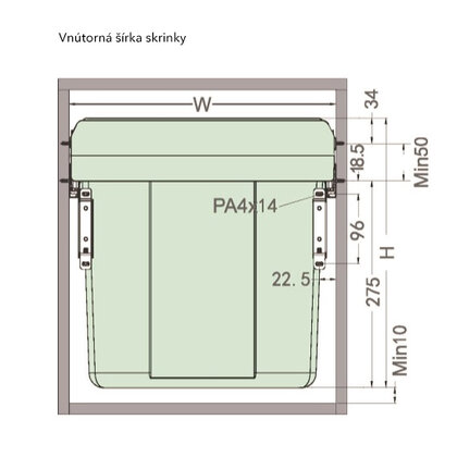 Kôš na odpadky IR630, 27+27l, tlmiaci doťah a uch.na dvierka,do 600 mm (562-568x403x358) sivý /Irone Kôš na odpadky IR630, 27+27l, tlmiaci doťah a uch.na dvierka,do 600 mm (562-568x403x358) sivý /Irone