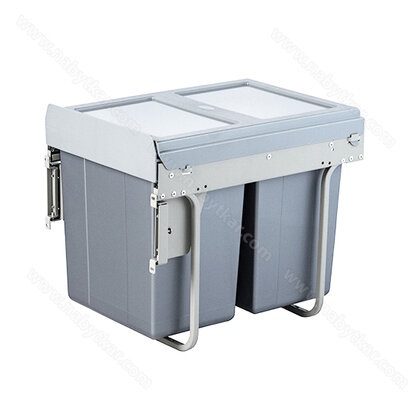 Kôš na odpadky IR442, 20+10Lx2l, s tlmením a uchytením na dvierka, do 400m, sivý /Irone