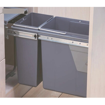 Kôš na odpadky IR331, 20+10l,tlmiaci doťah s uch.na dvierka,do 300m, sivý /Irone