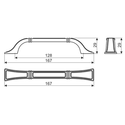 Madlo Castello UR38-128 mm efekt starého striebra / Gamet