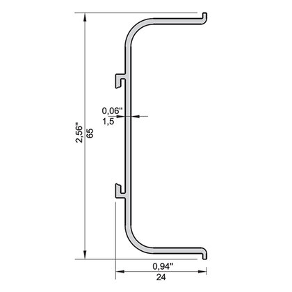 Gripless LIGHT profil typ- "C"  L-3,5m alum. Gripless LIGHT profil typ- "C"  L-3,5m alum.