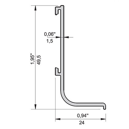 Gripless LIGHT profil typ- "L"  L-3,5m alum.