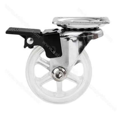 Transparentné koliesko OTO fi75mm splatničkou a brzdou