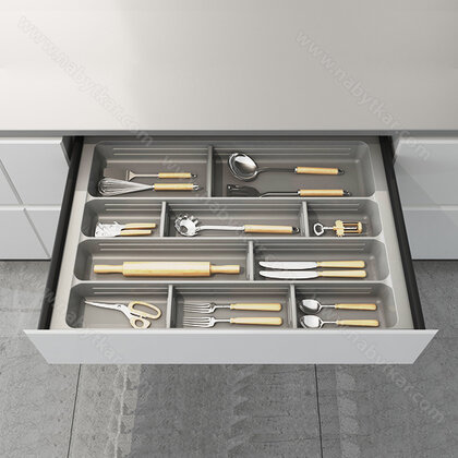 Príborník LUX do 700mm (650x490x60) biely - komplet