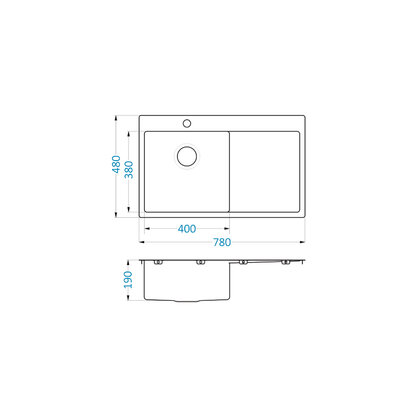Drez VK-1030-780x480x190x1,0mm INOX / Alveus