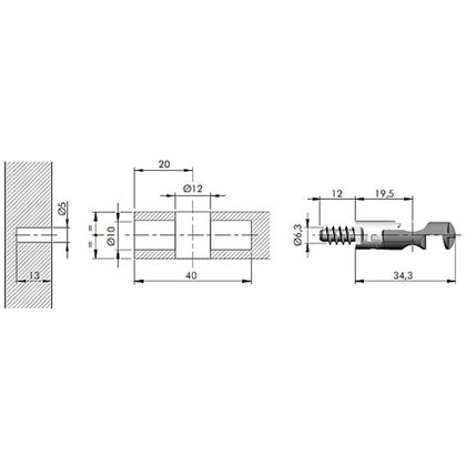 Tiahlo spojovacie TARGET J12 s euro závitom L 12 mm Tiahlo spojovacie TARGET J12 s euro závitom L 12 mm