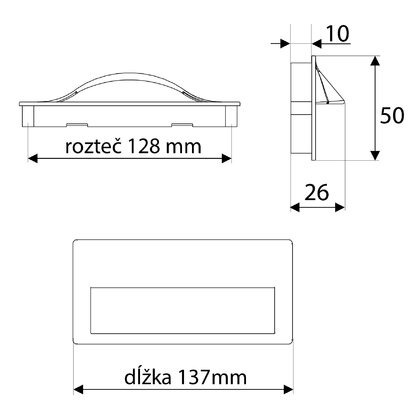 Madlo zápustné MD15-128 mm / Gamet