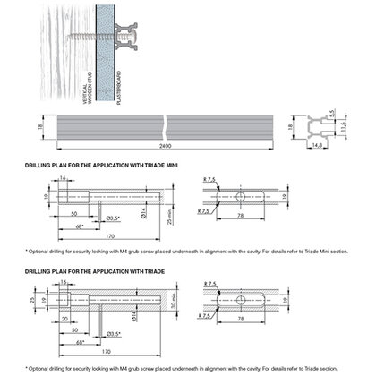 Al profil L-2,4m pre podperky Triade 