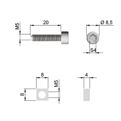 Sada skrutiek a matic pre listu Triade (4+4)