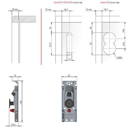 Závesné kovanie LIBRA H1 s príslušenstvom  Závesné kovanie LIBRA H1 s príslušenstvom