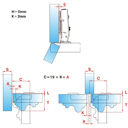 Záves Click-on Naložený TOP 105° s uzamykatelným tlmením a 3D platničkou /Swell Záves Click-on Naložený TOP 105° s uzamykatelným tlmením a 3D platničkou /Swell