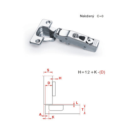Záves Click-on Naložený TOP 105° s uzamykatelným tlmením a 3D platničkou /Swell Záves Click-on Naložený TOP 105° s uzamykatelným tlmením a 3D platničkou /Swell