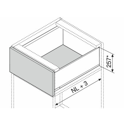 Legrabox, bočnice 770F5002S Orion sivá matná, 500 mm /Blum Legrabox, bočnice 770F5002S Orion sivá matná, 500 mm /Blum
