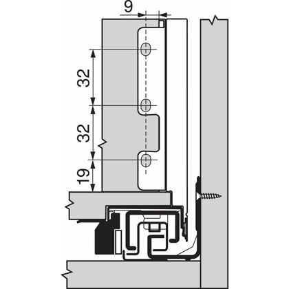 Legrabox, bočnice 770K5002S Orion sivá matná, 500 mm /Blum