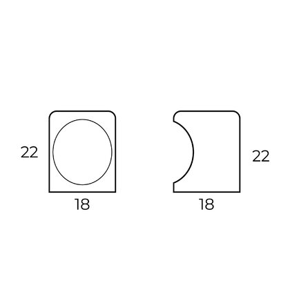 Madlo F261 18x22  inox Madlo F261 18x22  inox