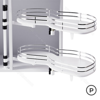 Erg.roh.kôš ASTON "90" 2 pol. pravý s tlmením,chróm+biela / Iron Line