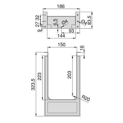 Evo organizér - zásuvková stena hranatá na sifón
