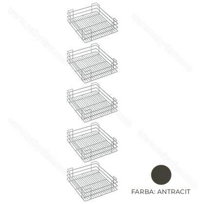 Košíkový set k potrav.košu 255, počet políc: 5ks, antracit , Green line / SIGE Košíkový set k potrav.košu 255, počet políc: 5ks, antracit , Green line / SIGE
