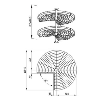 Otočný kôš 3/4, fi 820, NOVA