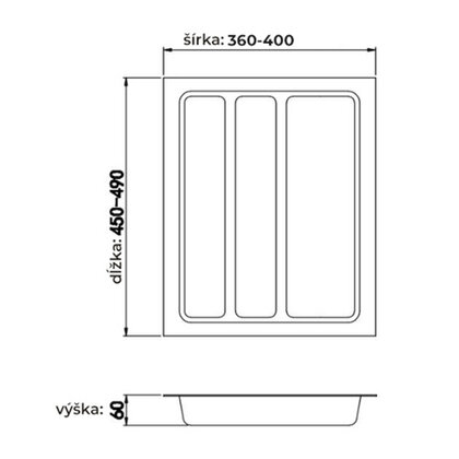 Príborník LUX do 450mm (400x490x60) - komplet