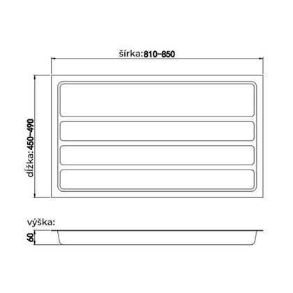 Príborník LUX do 900mm (850x490x60) - komplet