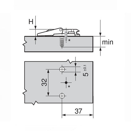 Krížová montážna platnička 3 mm INSERTA 174H7130I / Blum