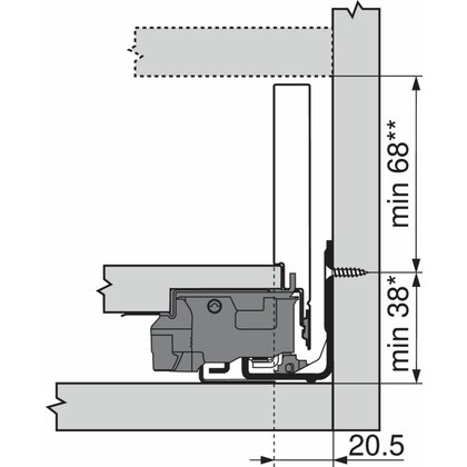 Legrabox, bočnice 770M5002S biele, 500 mm /Blum
