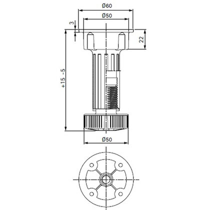 Rekt.noha PVC-R5 h- 100mm,bez moznosti uchytenia na centr.skrutku, čierna / Volpato (bal.300) Rekt.noha PVC-R5 h- 100mm,bez moznosti uchytenia na centr.skrutku, čierna / Volpato (bal.300)