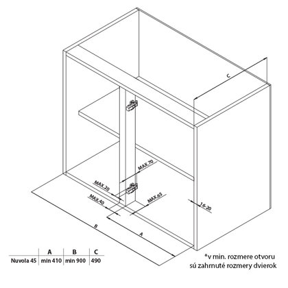 Erg.roh.kôš MATERIA 371, 2 pol. 450 mm, Antracit / SIGE