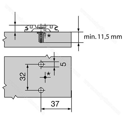 Platnička CLIP H3 EXPANDO s hmoždinkami 174E6130.01 /Blum