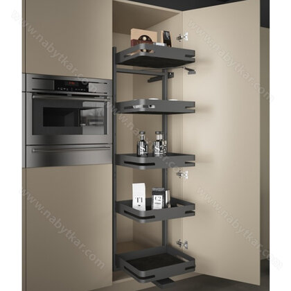 Košíkový set k potrav.košu 295, šírka: 600mm, počet políc: 5ks, Antracit / SIGE