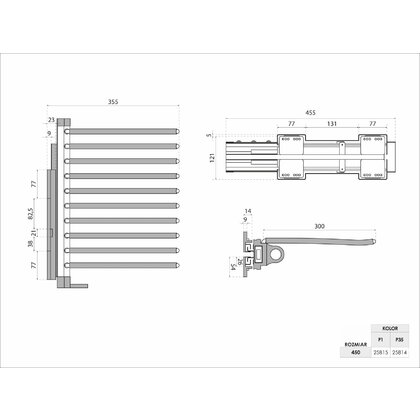 Výsuvný vešiak bočný na nohavice