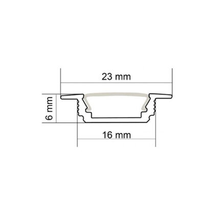 LED PROFIL - Zafrézovatelný profil 6X16mm, 3m (bez krycej lišty)/CP