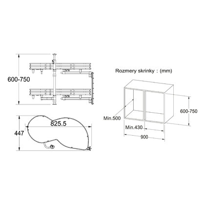 Erg.roh.kôš ASTON "90" 2 pol. pravý s tlmením,chróm+biela / Iron Line
