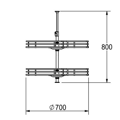 Otočný kôš ASTON 3/4-Fi700 do 800 mm roh.skrinky /Iron Line